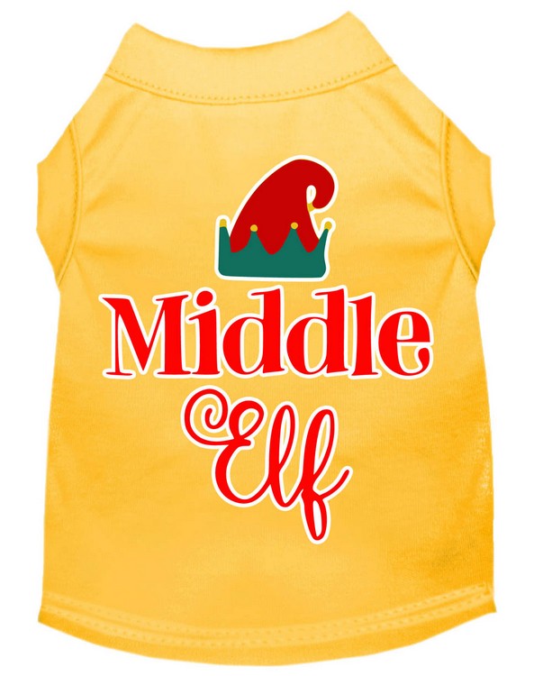 Middle Elf Screen Print Dog Shirt Yellow XL